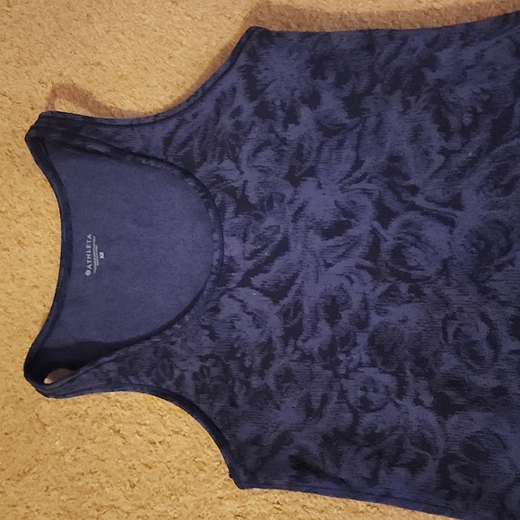 Athleta Scoop Tank Texture Frosted Floral Black/Blue Size Extra Small XS - Picture 2 of 8